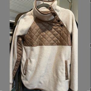 Abercrombie & Fitch Women's Asymmetrical Snap-Up Fleece Sweatshirt Quilted XS